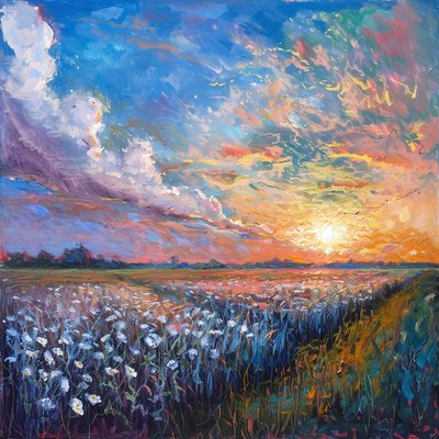 Pintura a óleo abstrata a pastel, decoração de parede para venda, impressões em tela de F. Abderrahim