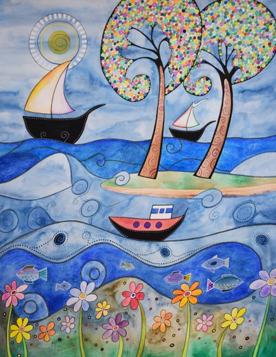 à beira-mar de Marys Watercolors