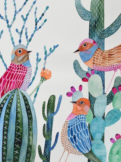 aves famintas de Marys Watercolors