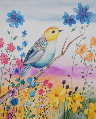 Ave moderna de Marys Watercolors