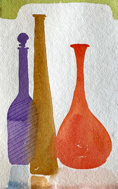 Uma garrafa azul 36x24 de Simon Fletcher