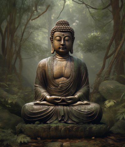 Uma decoração budista espiritual, Meditação pacífica, impressões de arte mural a pedido de F. Abderrahim