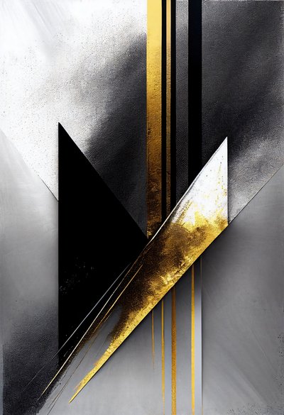 Abstract Black  Gold Stripes  Ligne Background, impressões de arte em tela para qualquer sala de F. Abderrahim