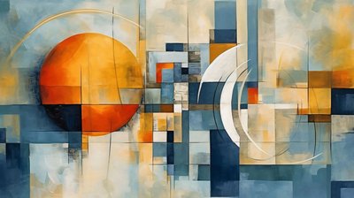 Fundo de formas geométricas abstractas, Ensino da matemática, impressão em tela a pedido de F. Abderrahim