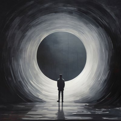 Abstract Void The Emptiness of Darkness, experiência de quase morte, impressões de decoração de parede emolduradas de F. Abderrahim