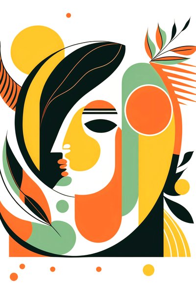 Minimalismo abstrato, linhas e formas Boho, estilo picasso, impressão em tela a pedido de F. Abderrahim