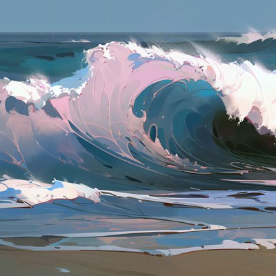 Praia do oceano, belas ondas e água, decoração de parede para o quarto de F. Abderrahim