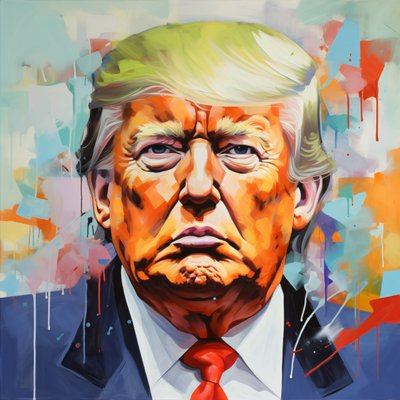 Impressão de pintura a óleo em tela de Donald Trump, impressões de arte de parede em madeira com moldura de F. Abderrahim