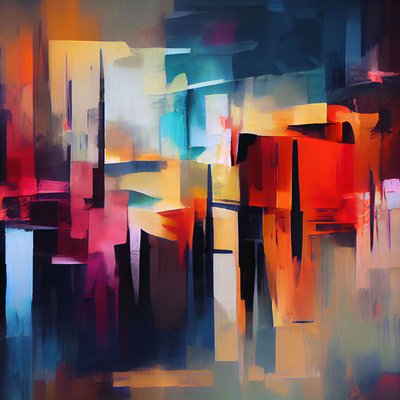 Composição abstrata vibrante, decoração de arte de parede | impressão a pedido de F. Abderrahim