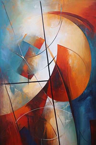 Formas e linhas Arte abstrata, tela e moldura de parede impressão a pedido de F. Abderrahim