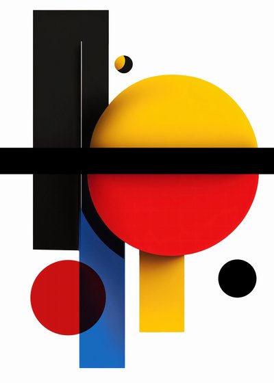 Formas geométricas abstractas Papel de parede estético, impressão de tela online a pedido de F. Abderrahim