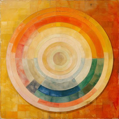 Pintura a óleo abstrata, arte mística, estilo Hilma af Klint, impressões de arte online de F. Abderrahim