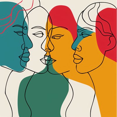 Multidão animada de pessoas, espetro de cores, decoração de parede | impressão a pedido de F. Abderrahim