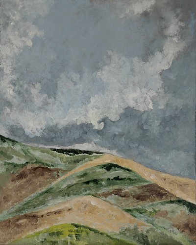 Campos de trigo nas colinas. de M. Vet