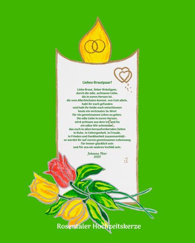 Vela de casamento Rosental de Johanna Thier