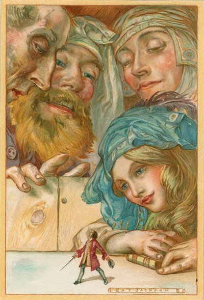 Cena das Viagens de Gulliver de Jonathan Swift, 1911 de AE Jackson