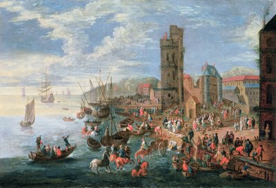 Uma cena do porto de A.F. and Bouts, P. Boudewyns