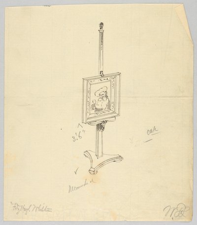 Design para cavalete de pintura de carvalho de A.N. Davenport Co.