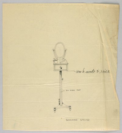 Design para Suporte de Barbear com Espelho Oval de A.N. Davenport Co.