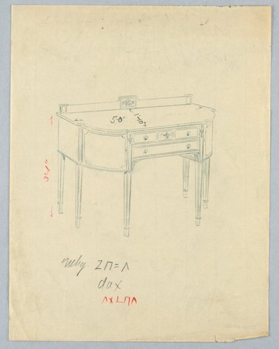 Design para Aparador com Motivos de Vasos Neoclássicos de A.N. Davenport Co.