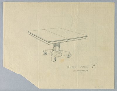 Projeto para mesa de jantar "C" de mogno de A.N. Davenport Co.