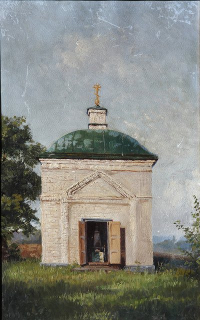 A Capela da Cripta de Mikhail Lermontov em Tarkhany, 1883 de A.S. Mezentsov