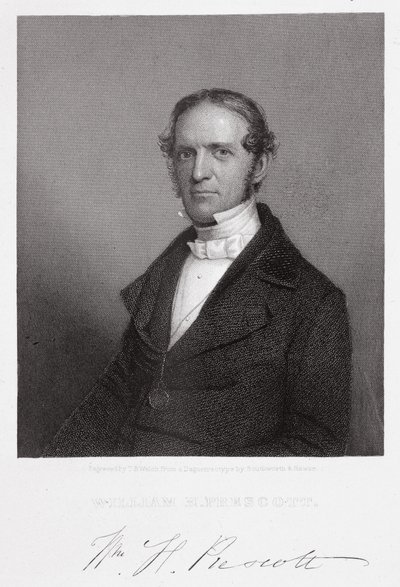 William Hickling Prescott, gravado por Thomas B. Welch (1814-74) depois de um daguerreótipo de A.S. and Hawes, J. Southworth