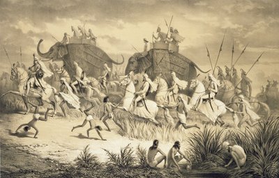 Cavalgada de Chefes Sikh em Elefantes, de 