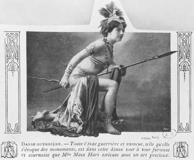 Mata Hari em uma dança de guerra, início do século 20 de A. Bert