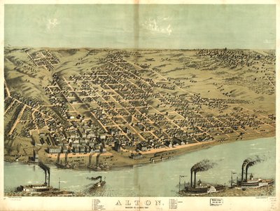 Alton, Madison Co., Illinois 1867. LOC 73693340 de A.; Chicago Lithographing Co. Ruger