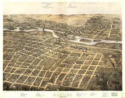 Aurora, Illinois 1867. LOC 73693341 de A.; Chicago Lithographing Co. Ruger