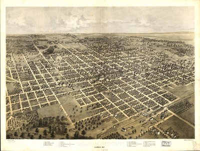 Bloomington, Illinois 1867. LOC 73693345 de A.; Chicago Lithographing Co. Ruger