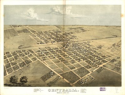 Centralia, Marion Co., Illinois 1867. LOC 73693347 de A.; Chicago Lithographing Co. Ruger