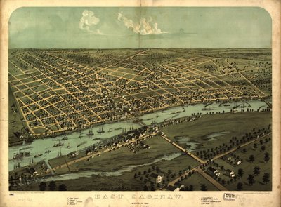 East Saginaw, Michigan, 1867 LOC 80691360 de A.; Chicago Lithographing Co. Ruger