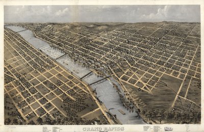 Grand Rapids, Michigan 1868. LOC 73693428 de A.; Chicago Lithographing Co. Ruger