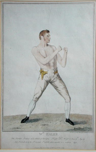 Wm. Eales, The Scientific Professor in his attitude of Self Defence, publicado em 1819 (gravura) de A. Easton