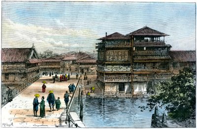 Yebisu Bashi, Osaka, Japão, 1891 de A. Forsyth