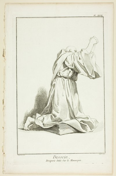 Desenho: Drapery Arranged On a Model, de Encyclopédie de A. J. Defehrt
