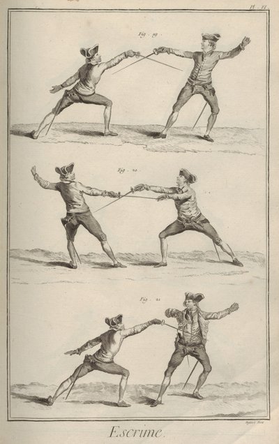 Esgrima. Da Enciclopédia de Denis Diderot e Jean Le Rond d