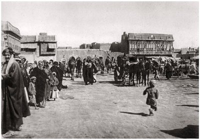 Praça do bazar em Basra, Iraque, 1925 de A. Kerim