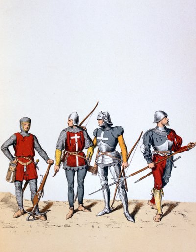 Tropas da Guarda Real, séculos 12 a 16 de 1887 de A. Lemercier