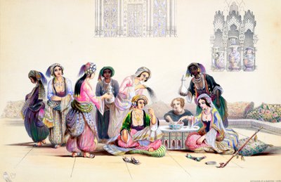 Interior de um harém, Cairo, Egito, meados do século XIX de A Margaretta Burr