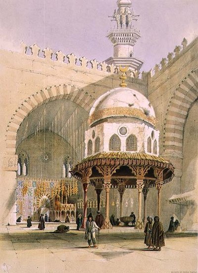 A Mesquita do Sultão Hassan, Cairo, pub. 1846 (litho) de A. Margaretta Burr