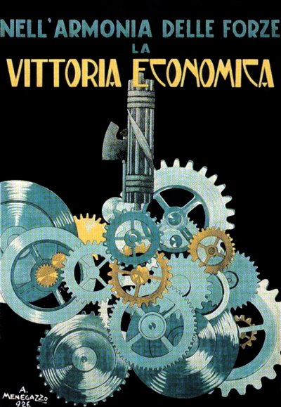 Cartaz de propaganda do Partido Fascista Italiano de A. Menegazzo