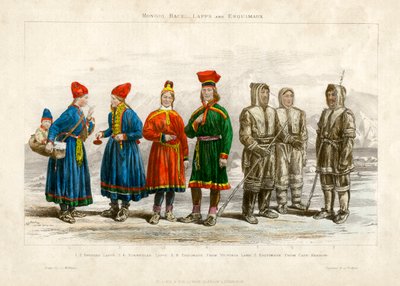 Raça Mongol, Lapps e Esquimaux, século XIX. de A. Portier