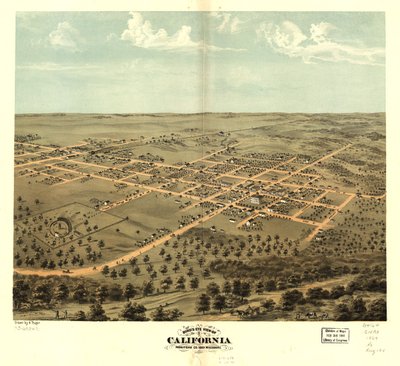 Vista aérea da Califórnia, Moniteau Co., Missouri 1869. LOC 73693471 de A. Ruger