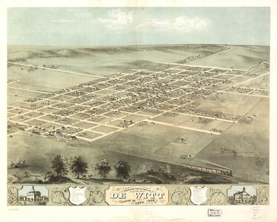 Vista aérea da cidade de De Witt, Clinton Co., Iowa 1868. LOC 73693396 de A. Ruger