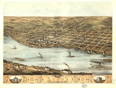 Vista aérea da cidade de Lyon de A. Ruger