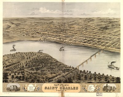 Vista aérea da cidade de Saint Charles, St. Charles Co., Missouri 1869. LOC 73693488 de A. Ruger