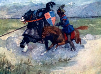 Bruce ergueu seu machado de batalha no ar ..., 1314, 1905 de A. S. Forrest